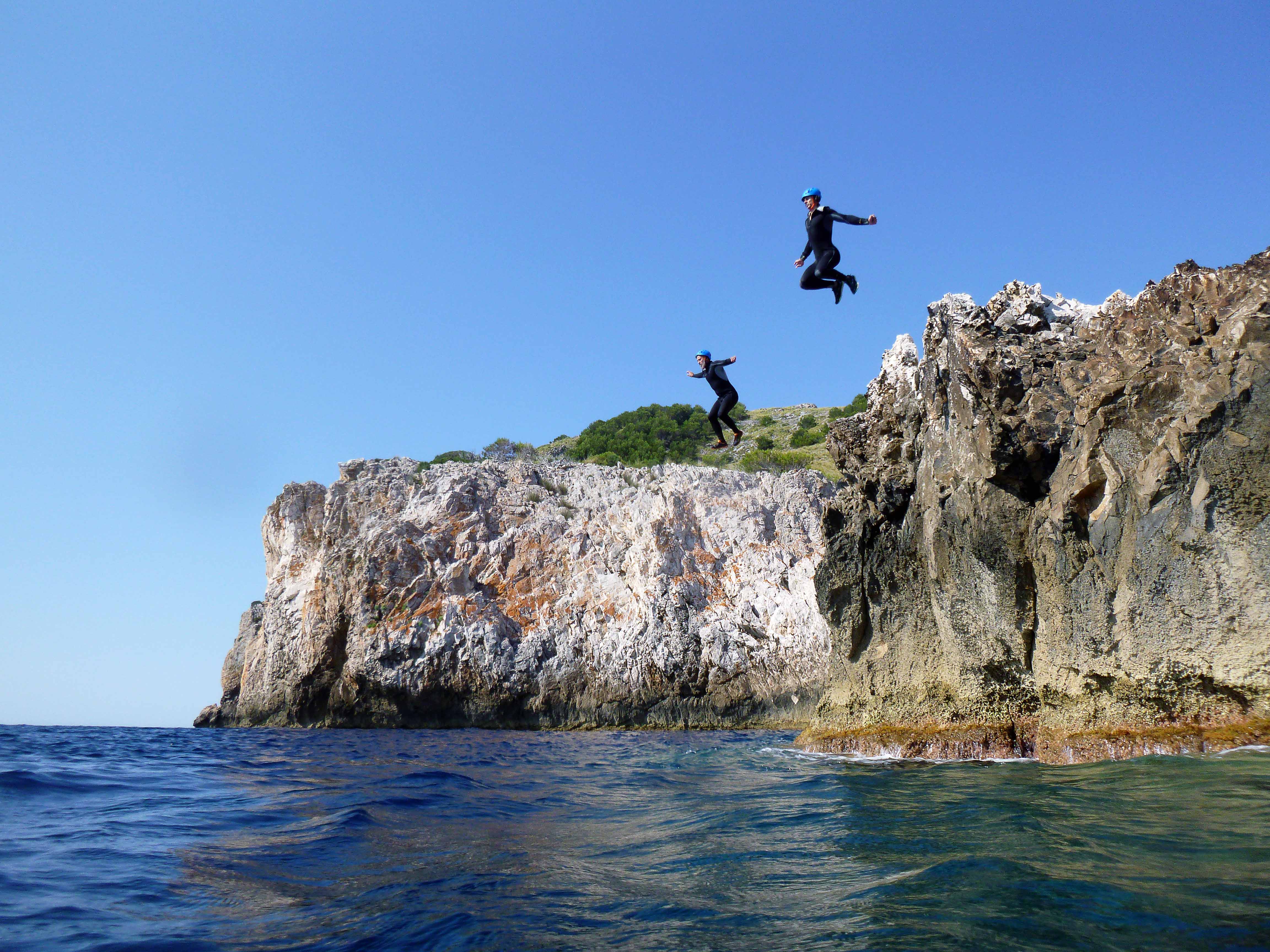 Cliff Jumping in Mallorca, Spain.